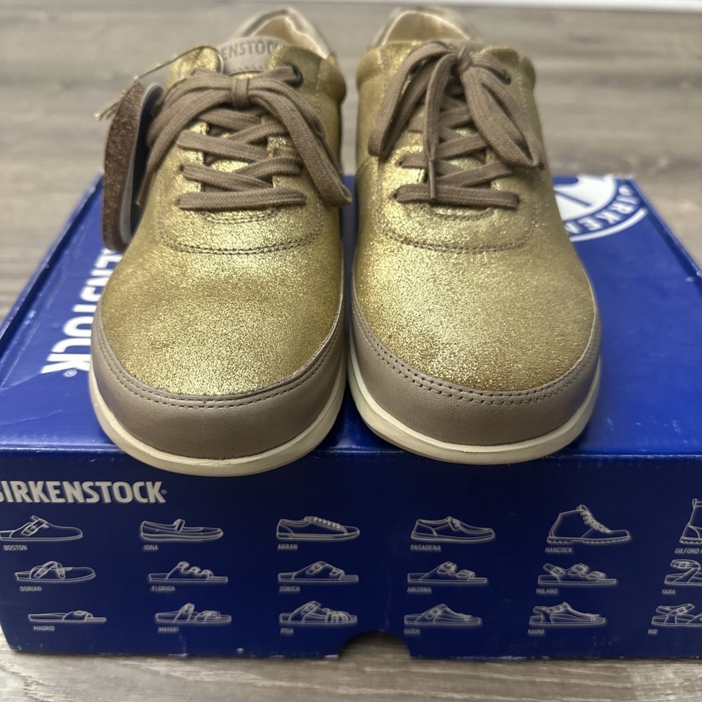 Women's Size 7 EU 38 Birkenstock Manitoba Metallic Cappuccino Luna Sneaker - Picture 2 of 7